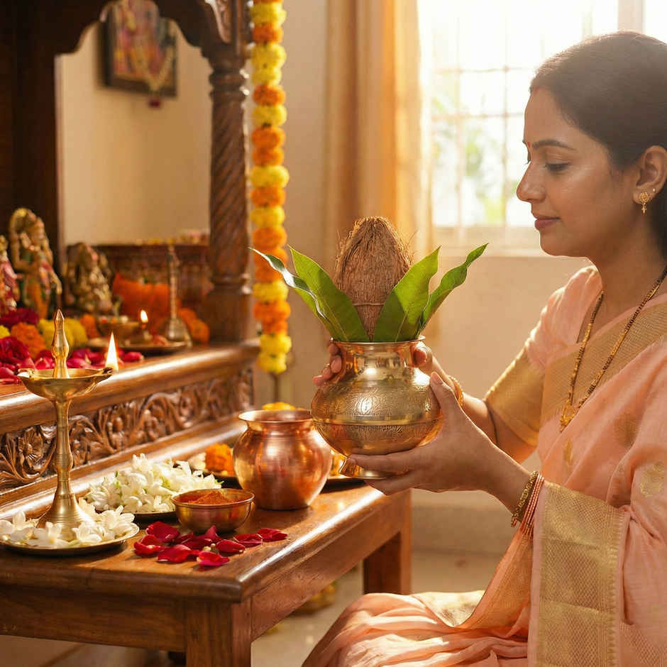 Gangajal Lota | Traditional Handcrafted Design | Brass | 300 ml | Pujashree