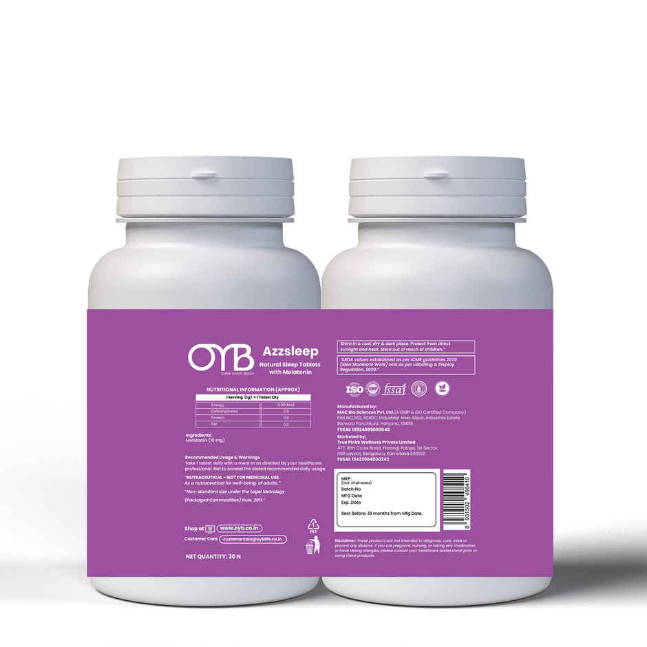 OYB Natural Sleep Tablets with Melatonin & Valerian Root