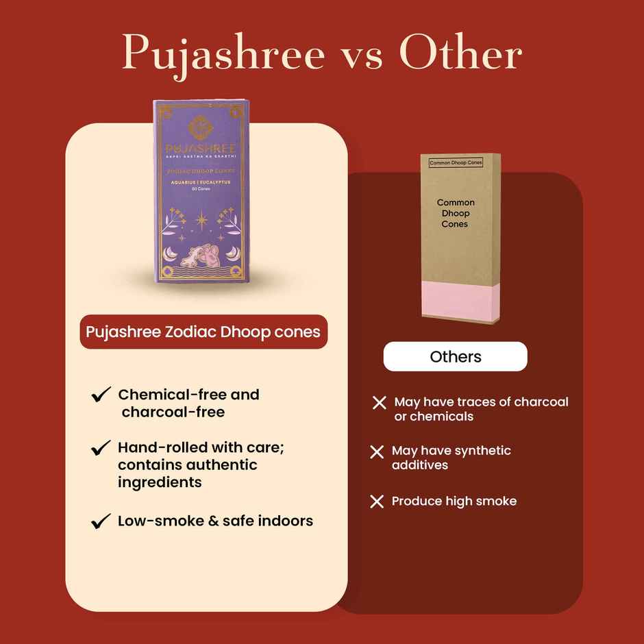 Pujashree Zodiac Dhoop Cones | Aquarius - Eucalyptus