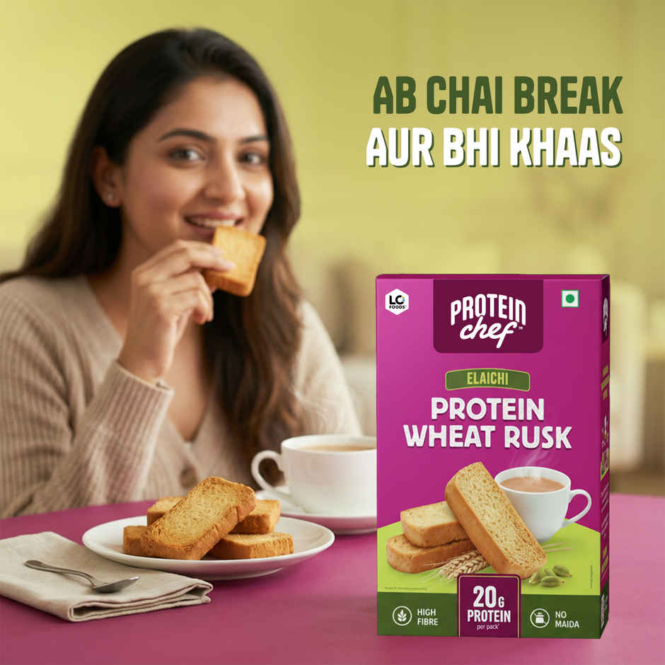 Protein Chef High Protein No Maida Premium Rusk (Elaichi Toast)