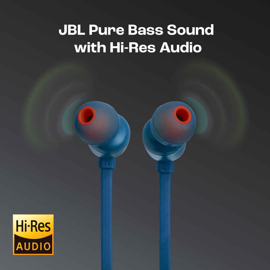 JBL Tune 310 Wired In-Ear Type C Headphones, Hi-Res Audio With Digital-To-Analog Converter (Blue)