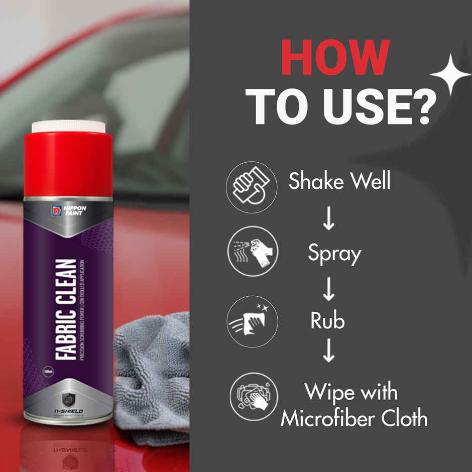 Nippon Paint n-Shield Fabric Cleaner Foam Spray | Deep Cleaning for Car Seats, Carpets etc