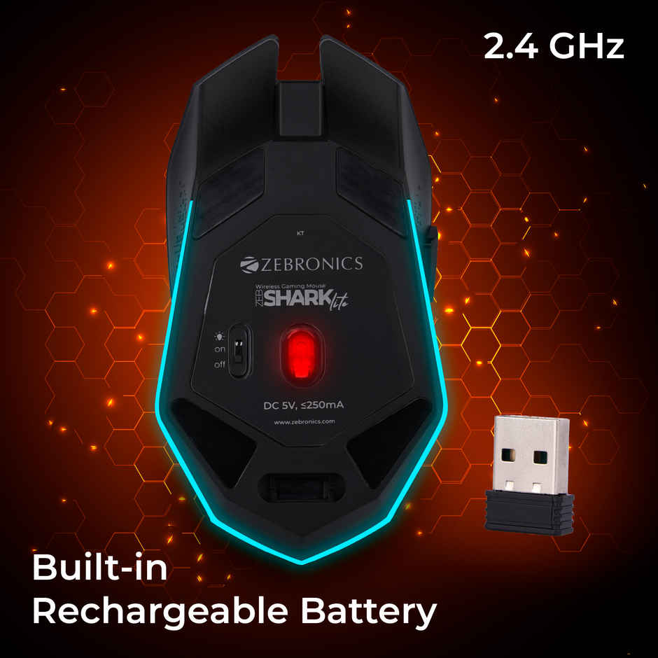 Zebronics Shark Lite Gaming Mouse, 4600Dpi, Comfortable & Ergonomic, Rgb Lights, 6 Buttons