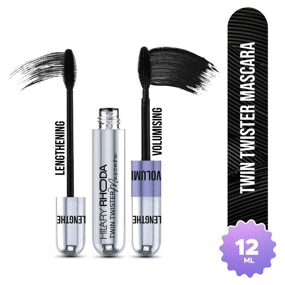 Hilary Rhoda Twin Twister Mascara | Volumises & Lengthens | Waterproof & Smudge-Proof Formula