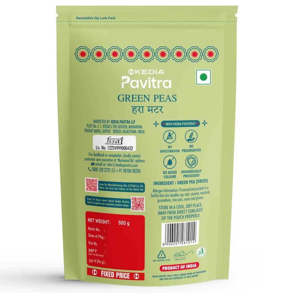 Kedia Pavitra Green Dried Peas | Hara Matar