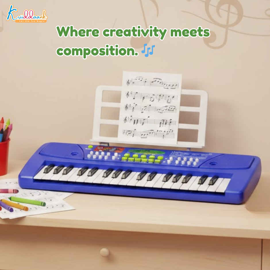 Kriiddaank Marvel Avengers Keyboard Piano 37 Keys Instrument Sounds, Microphone, Demo Light MusicToy