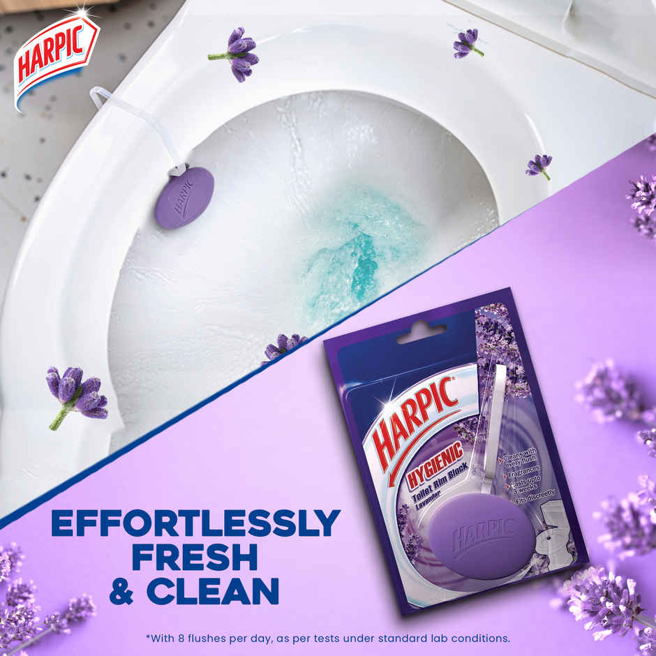 Harpic Lavender Hygienic Toilet Cleaner Rim Block Combo