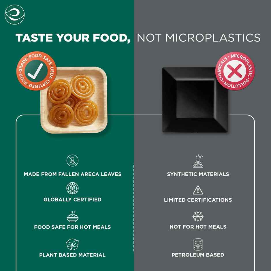 Palm Leaf Plate | Square | 6 inch | 10 Count | Eco Soul