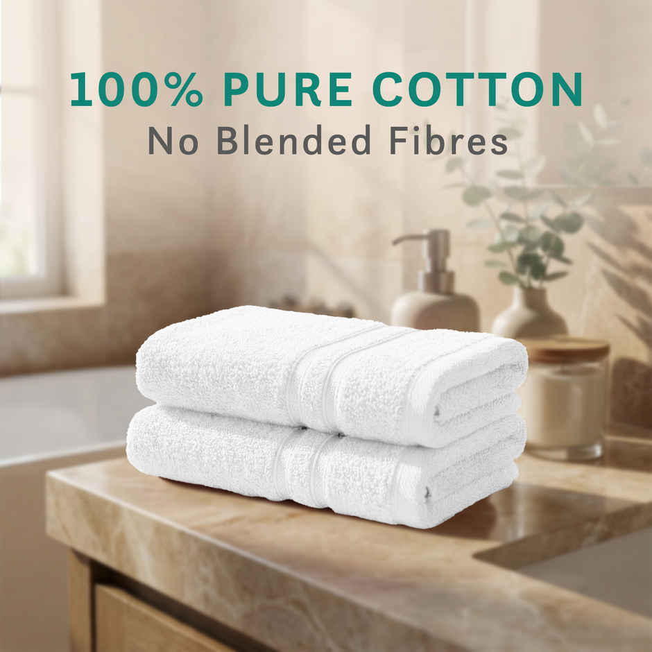 myTrident Comfort Living Cotton Hand Towel Set | Baby Talc
