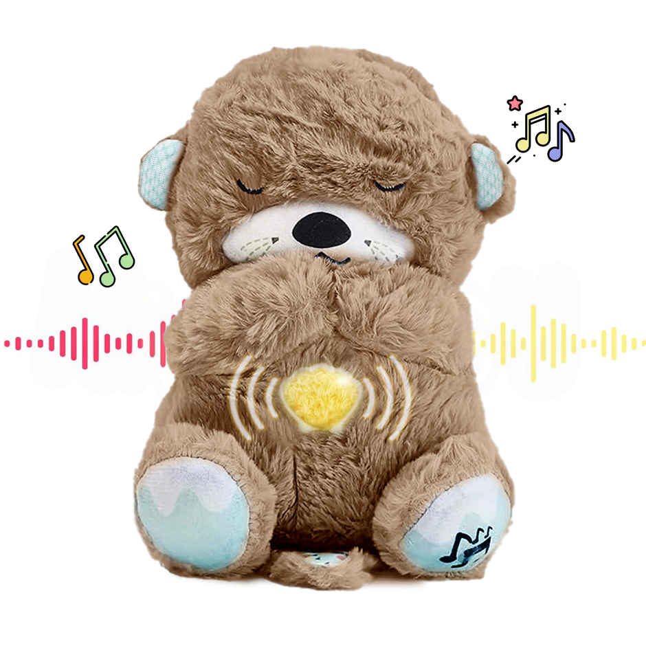Kidology Breathing Teddy Bear Soft Toy with Music | Gift for Kids Girl | Plush Toy for Kids
