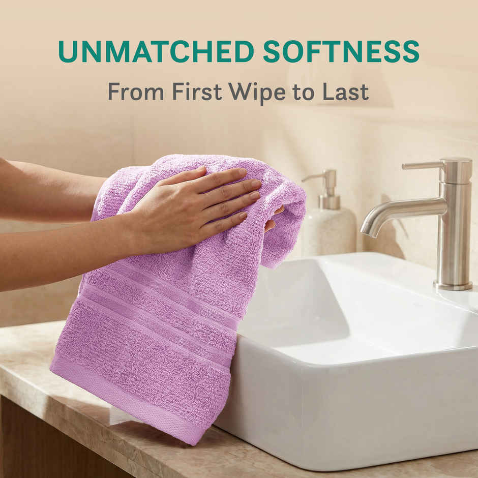 myTrident Comfort Living Cotton Hand Towel Set | Violet Sky