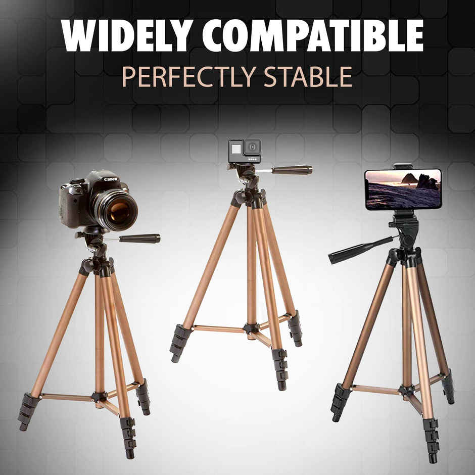 Aluminium Camera Tripod Stand | 51 Inch /130 cm Height | 360 Rotatable Mobile Holder