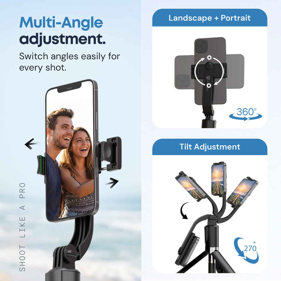 Tygot T9 Pro 67 Inch Selfie Stick Tripod with LED Light Bluetooth Remote for Mobile