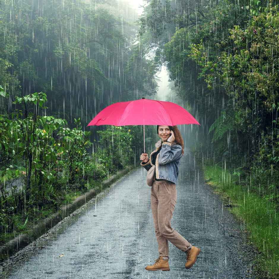 EUME Leatrix Auto-Open Lemon Umbrella | Pink | 21 Inch | 2 Fold
