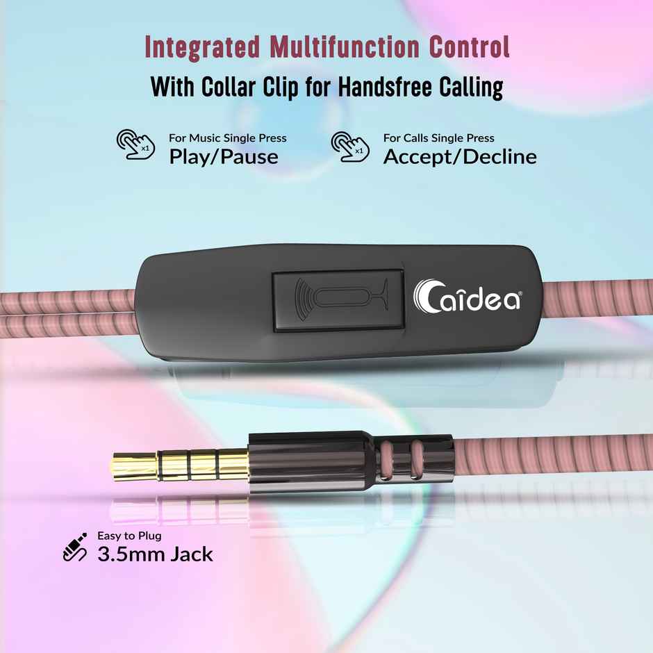 Caidea CHF501 - 3.5mm Jack Clear Hi-fi Sound | Deep Bass Wired Earphone | Chrome Black