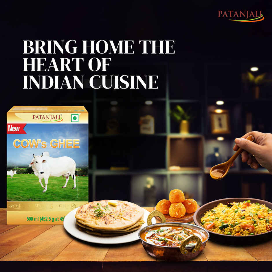 Patanjali Rich Cow Ghee Tetra Pack - Danedar, Rich Aroma, Cow Ghee