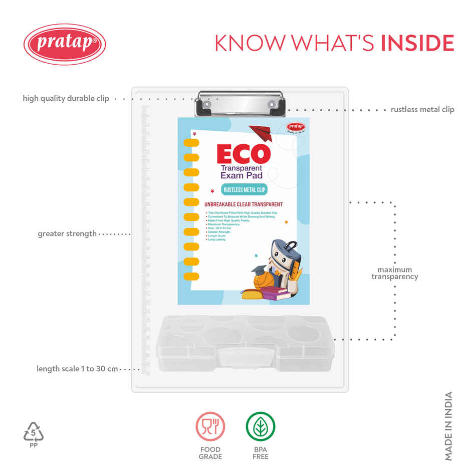 PRATAP Eco Exam Kit ( Eco Exam Pad + Bubble Box Clear ) Packed In Pouch Bag