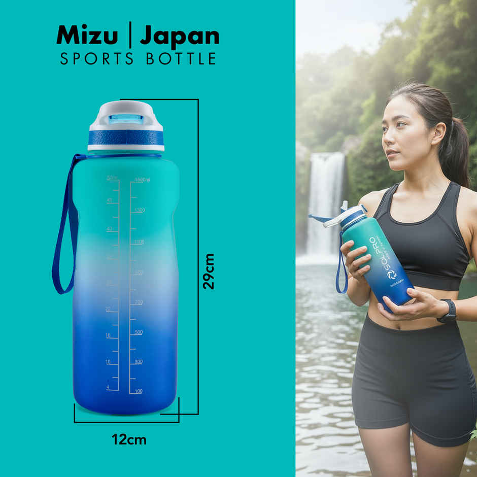 Solpro Mizu Japan Sipper Water Bottle | Leakproof BPA Free for Gym Travel School | 1.5 L
