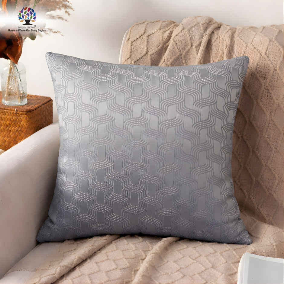 Dream Living Jacquard Cushion Cover Set | Grey - 40 x 40 cm