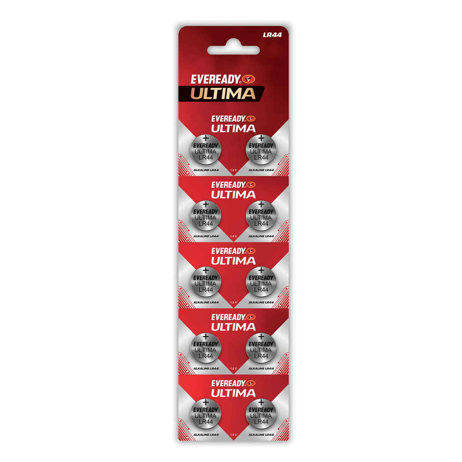Eveready 1.5V Ultima Lithium Coin Battery |Lr44| Pack of 10