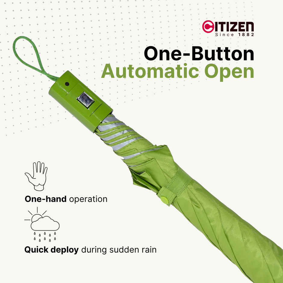 Citizen 21 Inch Mono Silver Umbrella - Lime Green