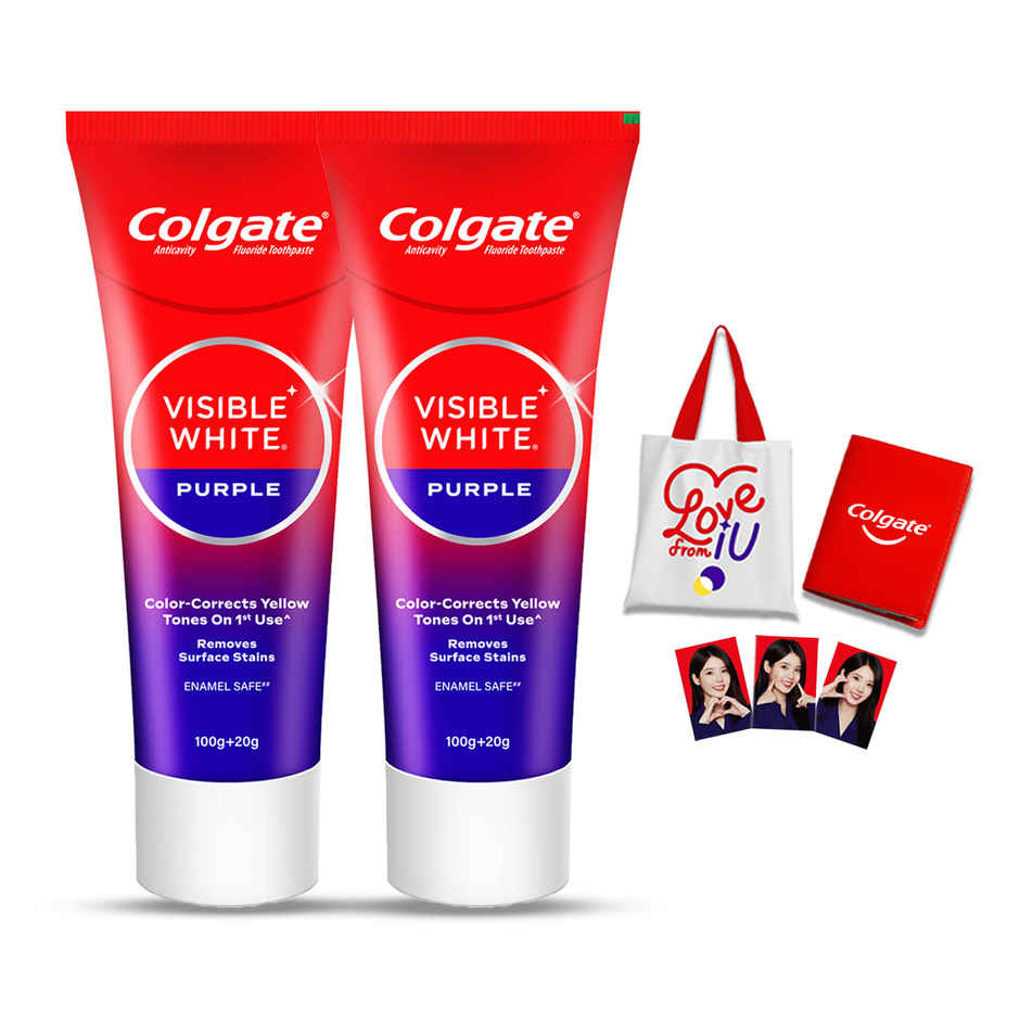 Colgate Visible White Purple Whitening Toothpaste Limited Edition with Free Tote Bag and Journal