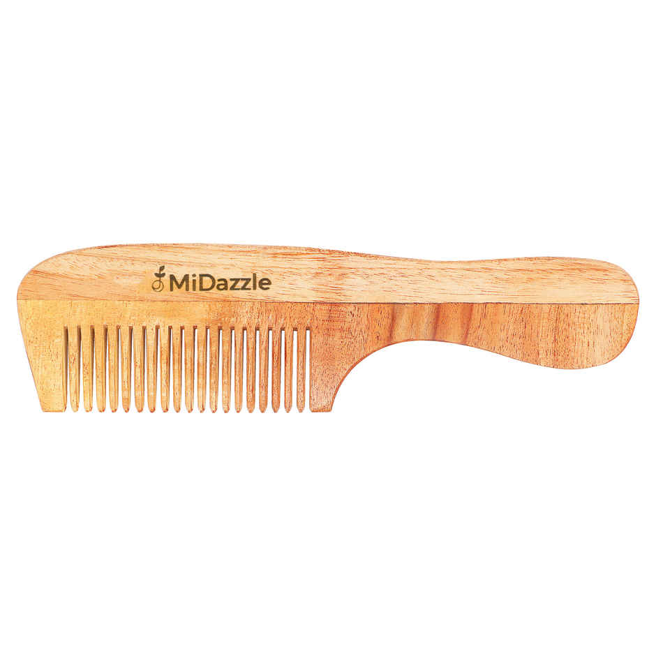 Midazzle Organic Kacchi Neem Wooden Grooming Comb Handle | MINC2106
