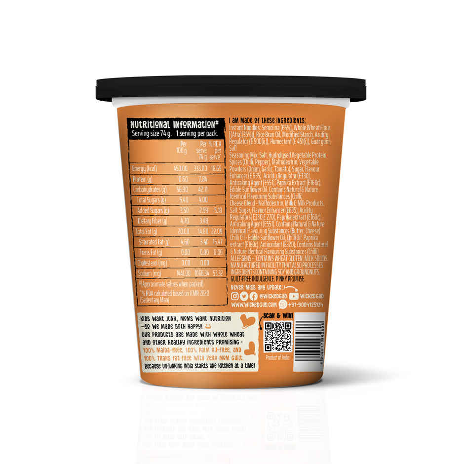 Wickedgud Chilli Cheese Instant Korean Cup Noodles