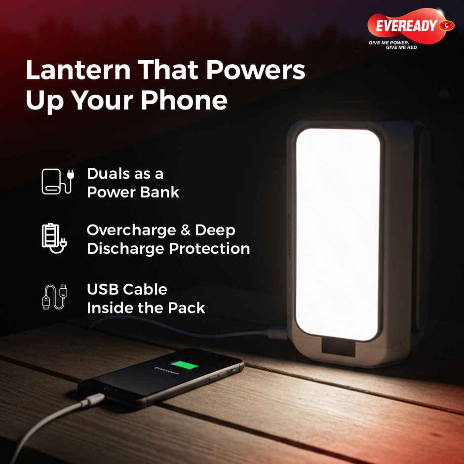 Eveready Triplex HL86, 36W Rechargeable Lantern + Powerbank with 3 Lighting Modes