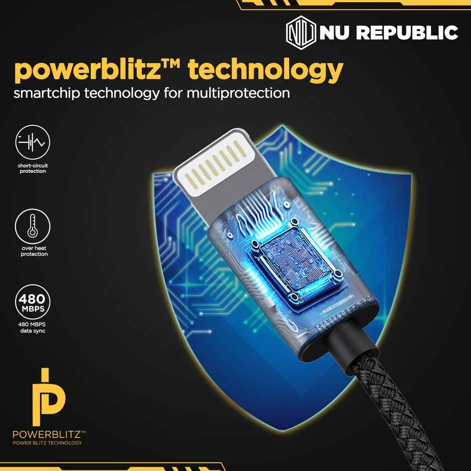 Nu Republic Blaze Flash 33W 1.25m Type C to Lightning Cable (Grey) -1 unit