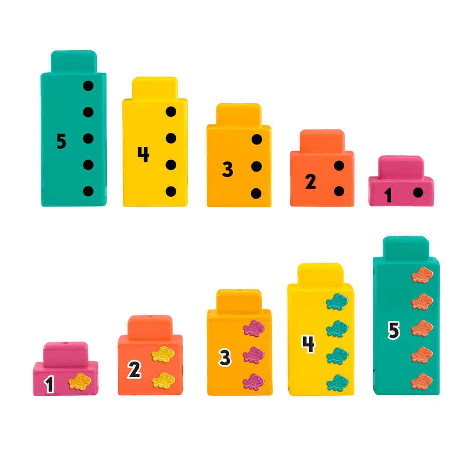 Fisher Price Adding Alligator Educational Toy with 10 Stacking Blocks for Preschool Kids