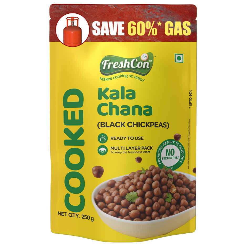Freshcon Cooked Kala Chana | Black Chickpeas
