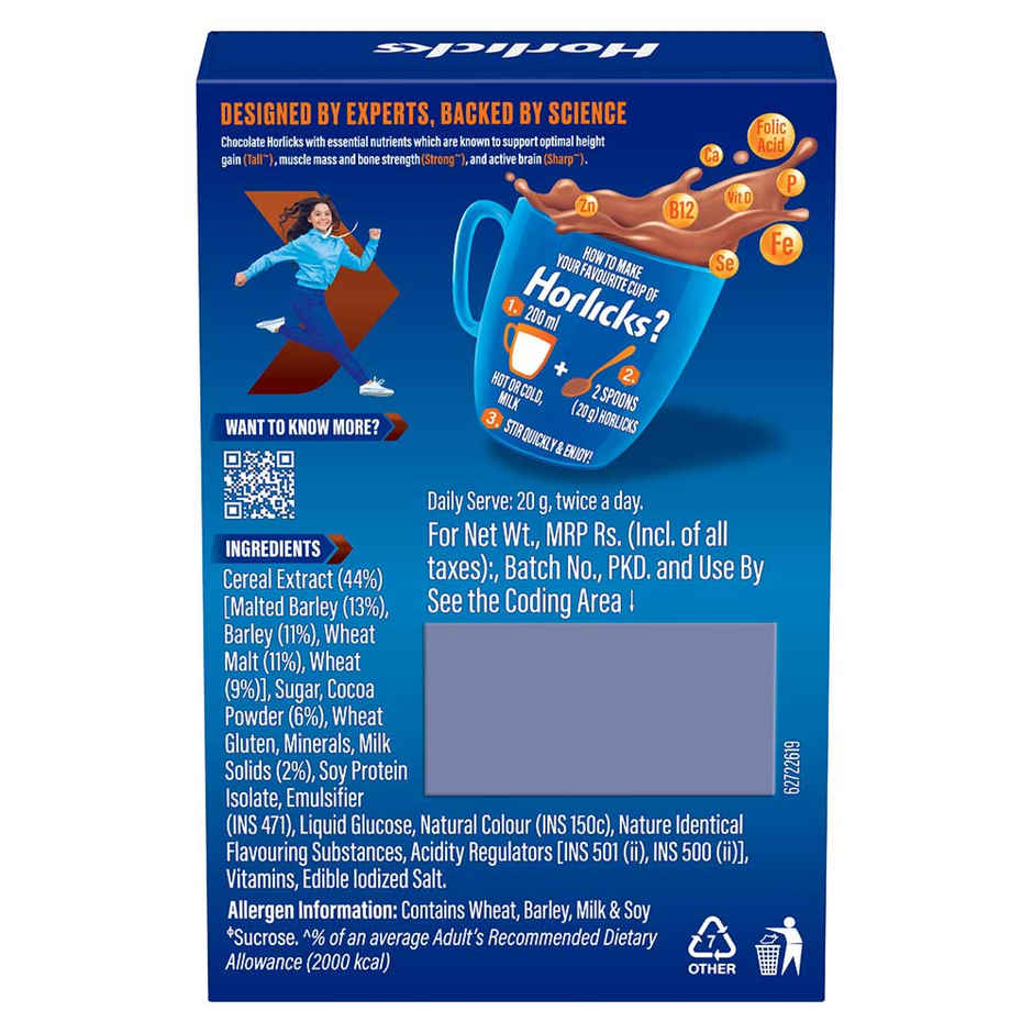 Horlicks Chocolate Nutrition Drink, Refill