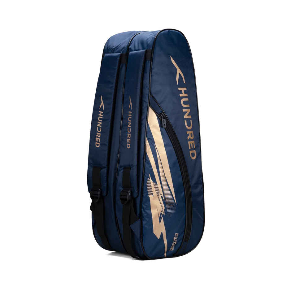 Hundred Cosmogear Badminton Kit-Bag | Navy|Double Zipper|Bag With Front Zipper Pocket