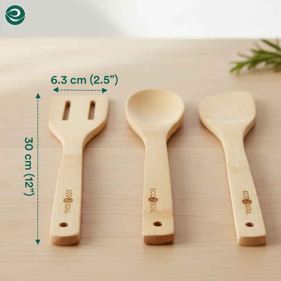ECO SOUL Set of 3 | Bamboo Cooking Utensils