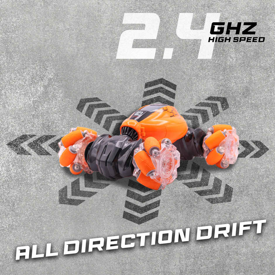 SEEDO Remote Control Car 1:16 , 2.4 GHz ,USB Rechargeable, Fast Speed Twisting Drift Car | Orange