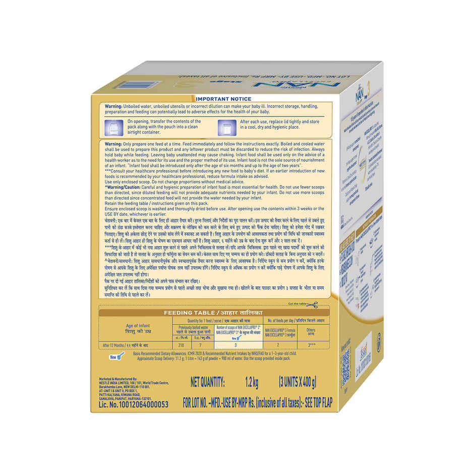 Nestle Nan Excella Pro Stage 3 Follow-up Formula Milk Powder (After 12 Months)