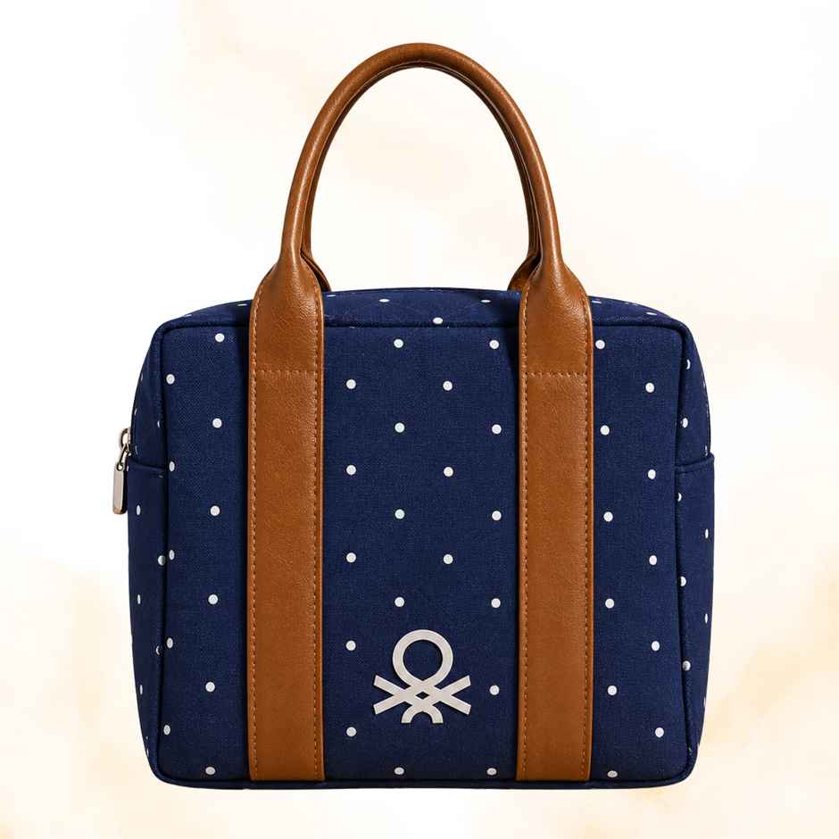 United Colors of Benetton Lunch Bag | Polyester | With Back Pocket | Navy Blue