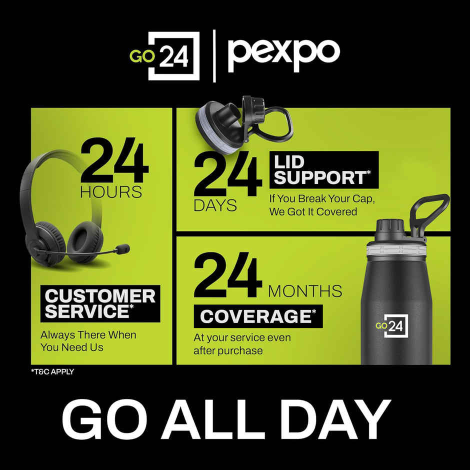 Go24 Altros Stainless Steel Hot & Cold Water Bottle | Leakproof | 3-Layer Insulation