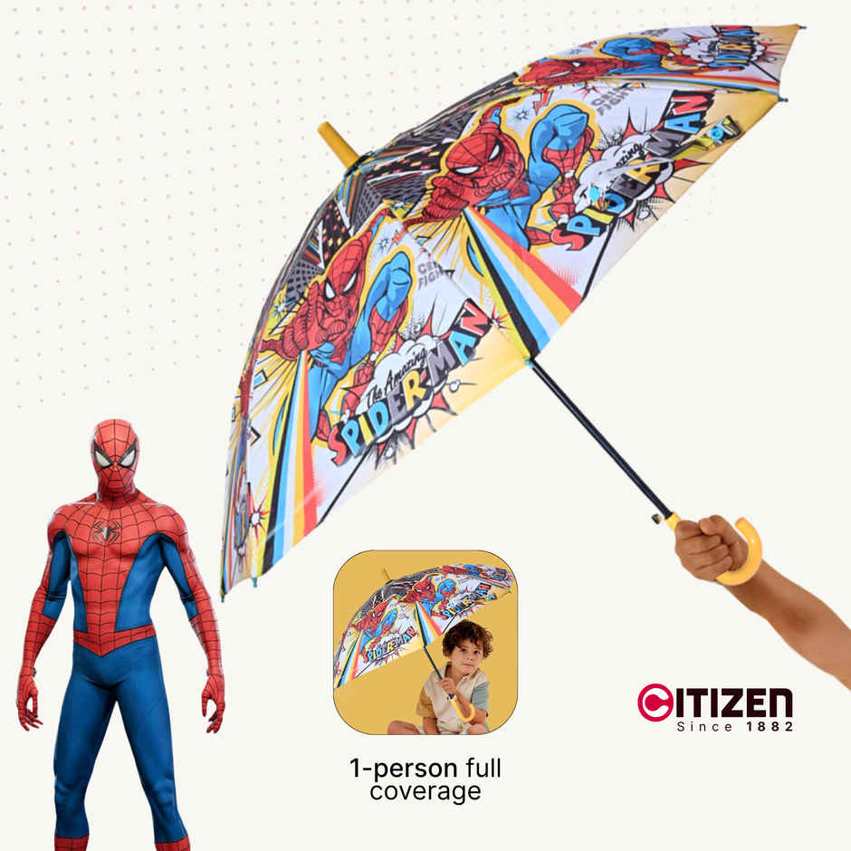 Citizen Kids School Umbrella | 2 Fold | 19 Inch | Spiderman Printed