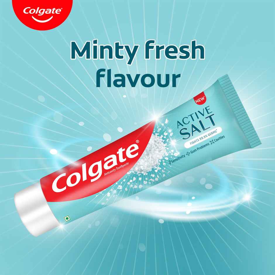 Colgate Active Salt Toothpaste, Germ Fighting Toothpaste for Healthy Gums and Teeth (Saver Pack)