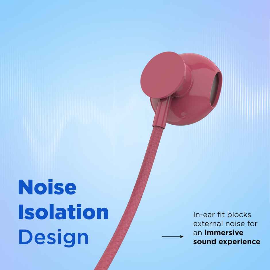 Aroma HF507 - 3.5mm Jack Clear Hi-Fi Sound With Volume Control Wired Earphone | Red