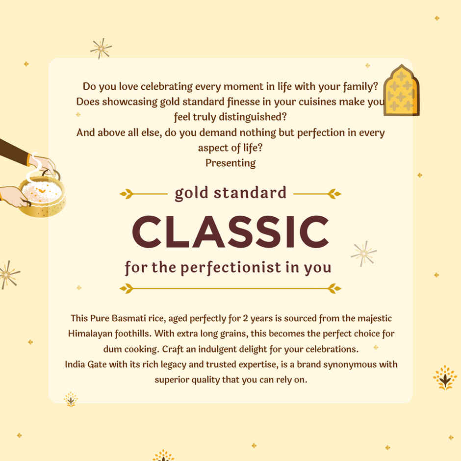 India Gate Gold Standard Classic Basmati Rice | 2 Years Aged | Extra Long Grains Combo
