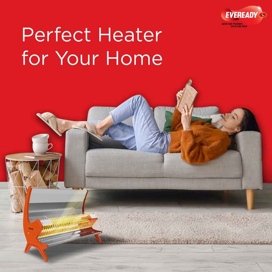 Eveready Evercera Ceramic Room Heater | 1000W - ISI Mark | Orange