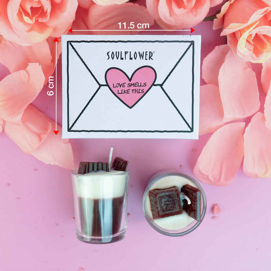 Soulflower Womens Day Chocolate Scented Candle | Warm Fragrance Gift Set