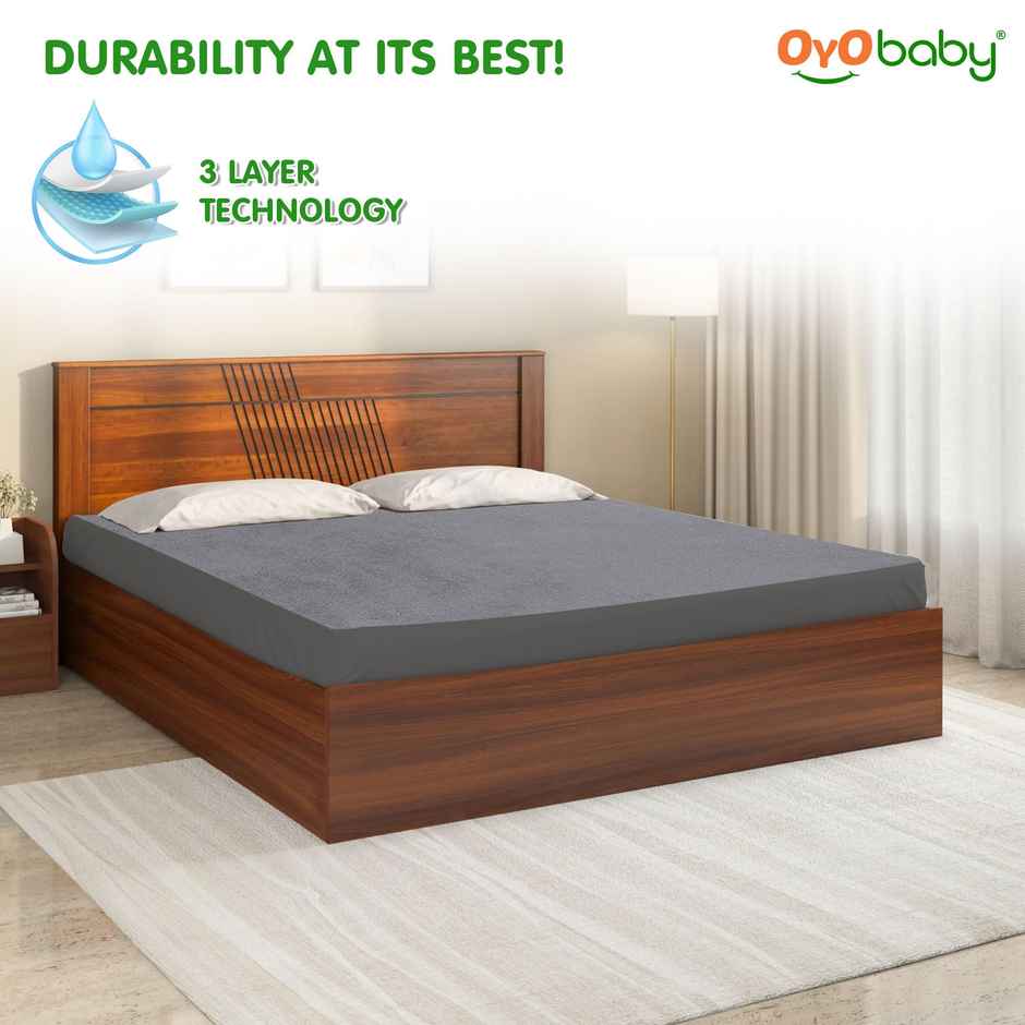 Oyo Baby - Cotton Feel Waterproof Mattress Protector - 78 X 60 Inch Queen Bed Grey