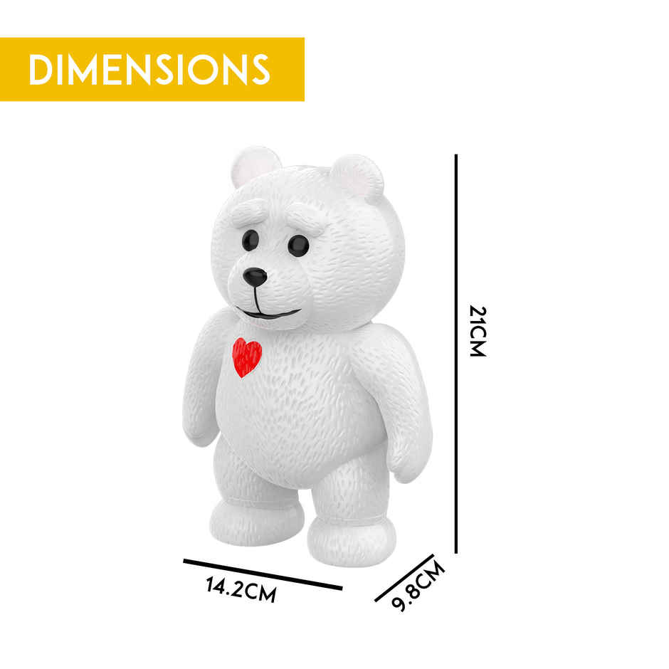 SEEDO Touch Control Educational Battery Powered, Plastic Learning Toy - Brainy Bear | White