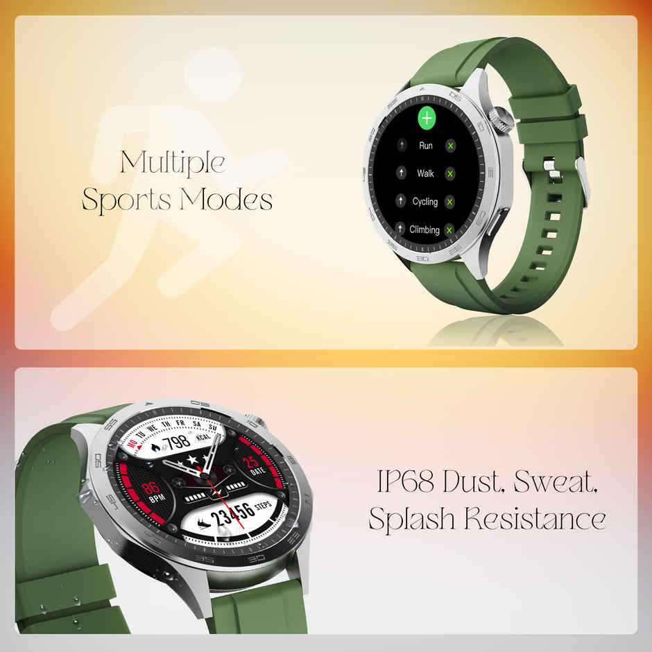 boAt Enigma Radiant Smartwatch | 1.43" AMOLED Display | Functional Crown - Olive Green