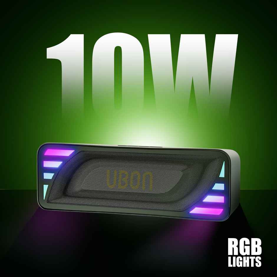 UBON 10W Bluetooth Soundbar | Up To 10 hours Playtime | BT v5.3 | RGB Lights | Black | Multi Connectivity
