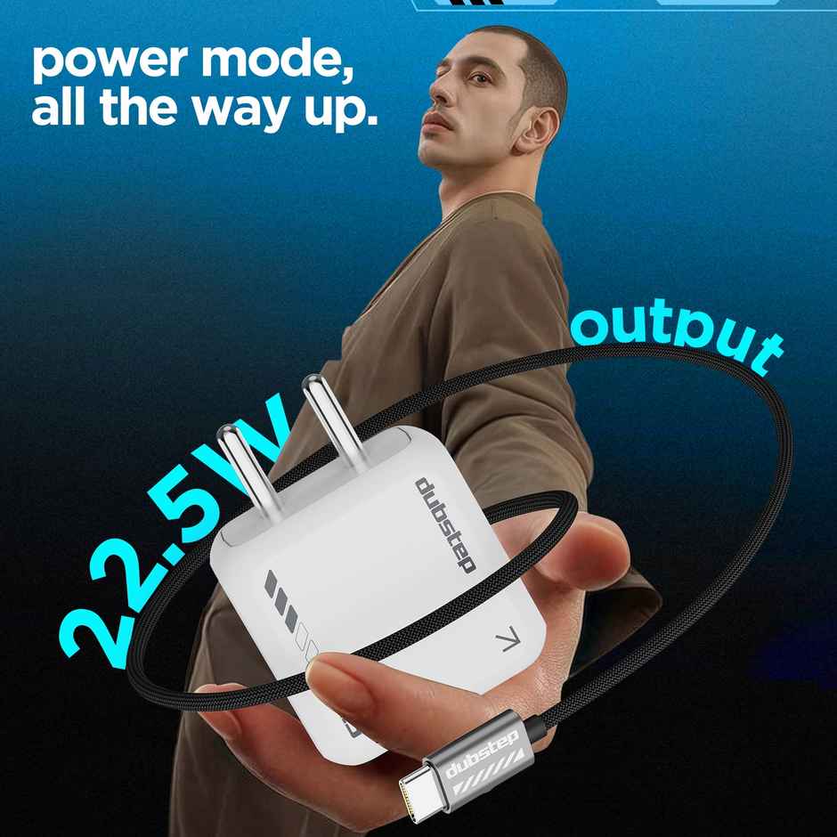 Dubstep Sprint 22.5W Superfast Wall Charger | Adaptor Only | White